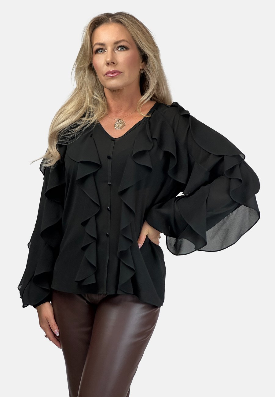 Блуза REGINA FASHION ELEGANT CASCADE RUFFLE, Black
Блуза REGINA FASHION ELEGANT CASCADE RUFFLE, Black