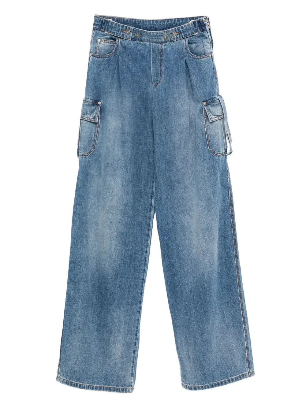 Джинсы-карго со складками спереди Ermanno Scervino, синий
Джинсы-карго со складками спереди Ermanno Scervino, синий