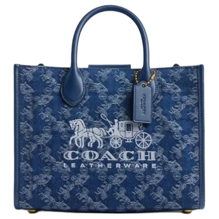 COACH Тканевая сумка шоппер через плечо кроссбоди женская среднего размера тёмно-синяя
COACH Тканевая сумка шоппер через плечо кроссбоди женская среднего размера тёмно-синяя