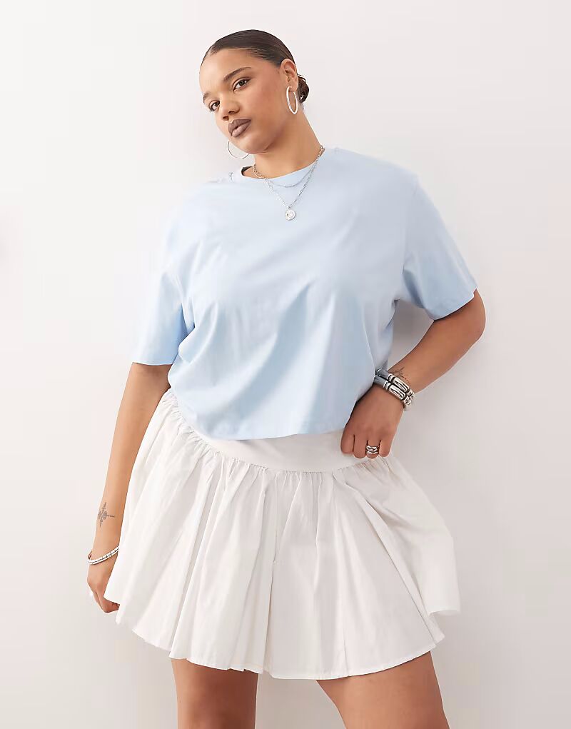 COLLUSION plus свободная футболка с короткими рукавами синего цвета
COLLUSION plus свободная футболка с короткими рукавами синего цвета