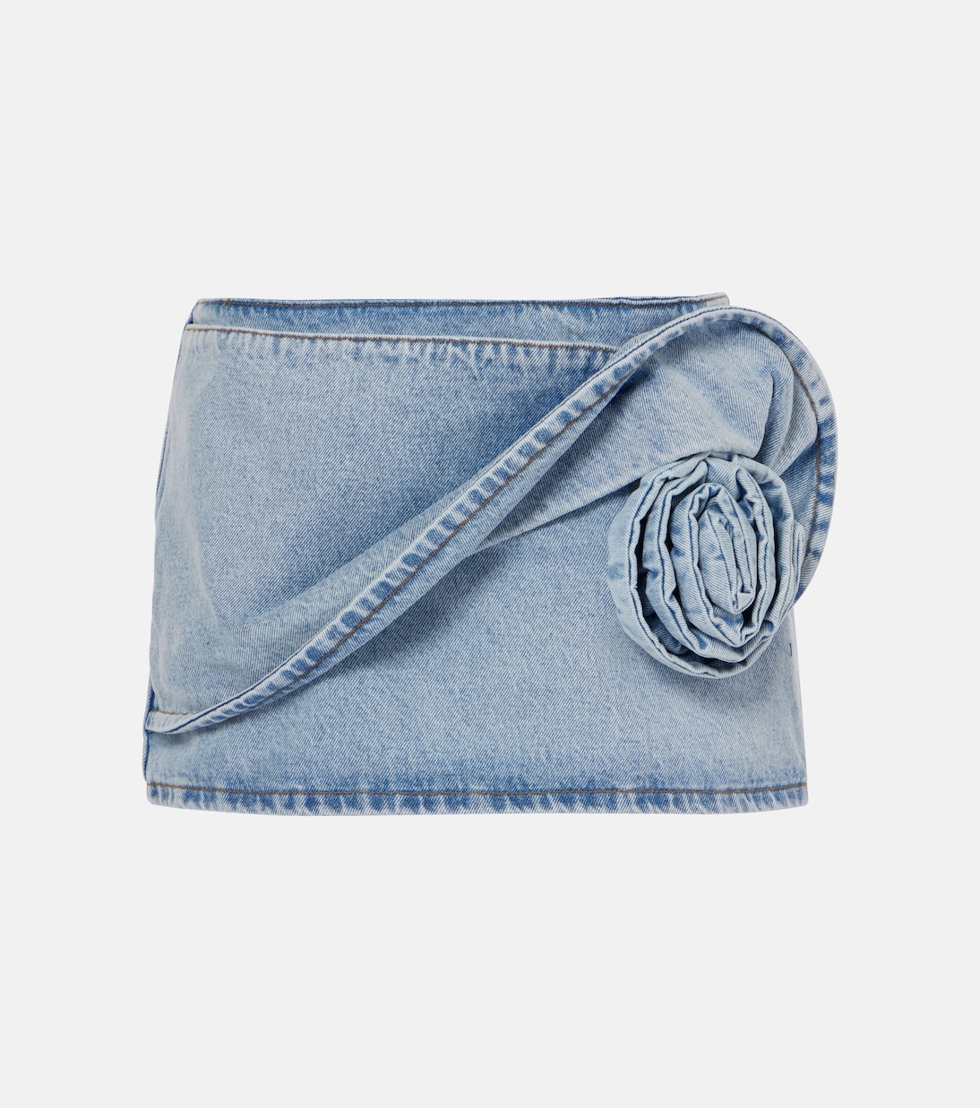 Мини-юбка из денима с цветочной аппликацией Magda Butrym, светло-синий
Мини-юбка из денима с цветочной аппликацией Magda Butrym, светло-синий