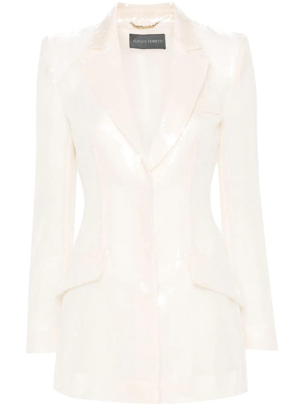 Полупрозрачный блейзер с пайетками Alberta Ferretti, нейтральный
Полупрозрачный блейзер с пайетками Alberta Ferretti, нейтральный