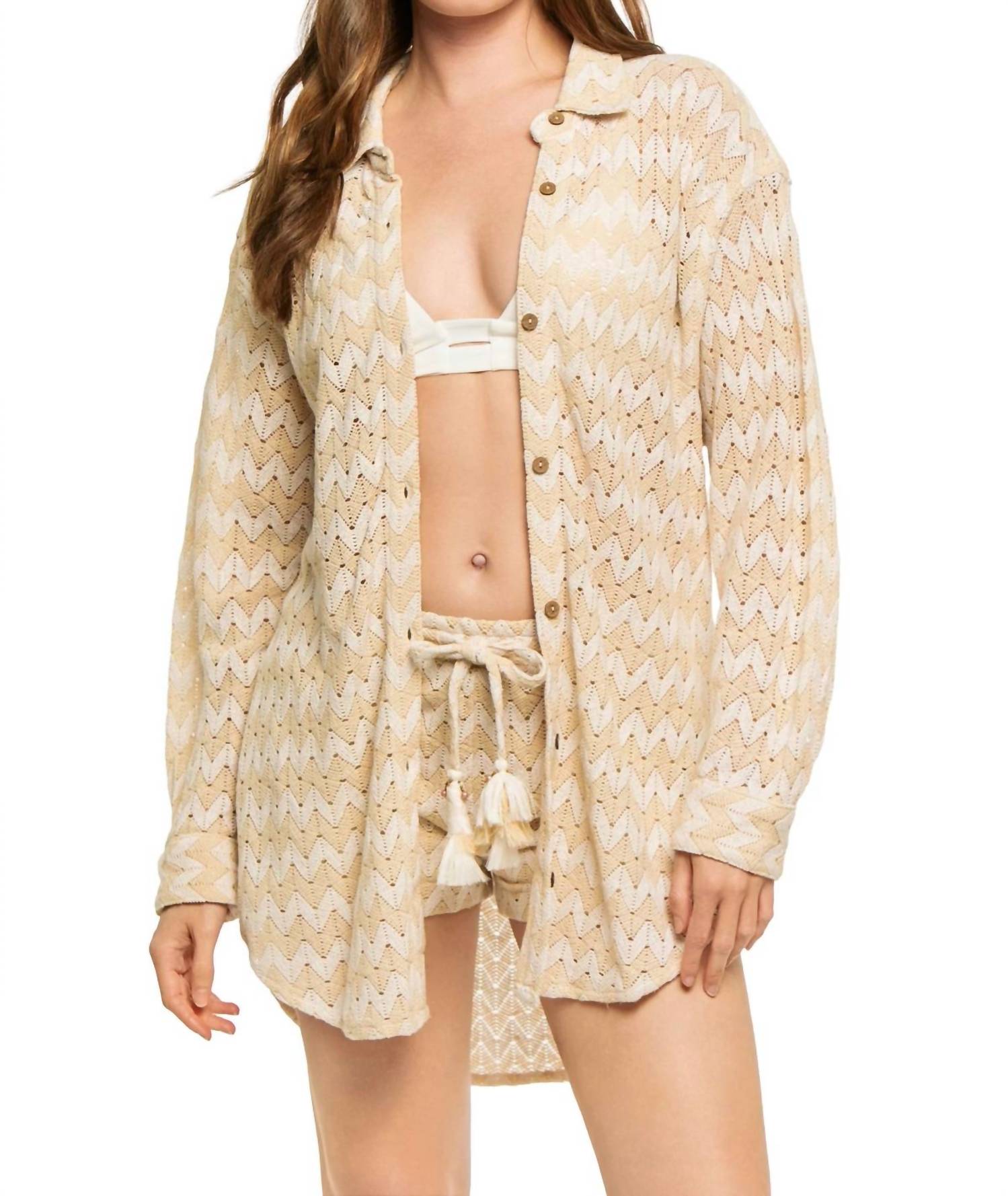 Кабана поло в полоску на пуговицах бежевый Surf Gypsy
Кабана поло в полоску на пуговицах бежевый Surf Gypsy