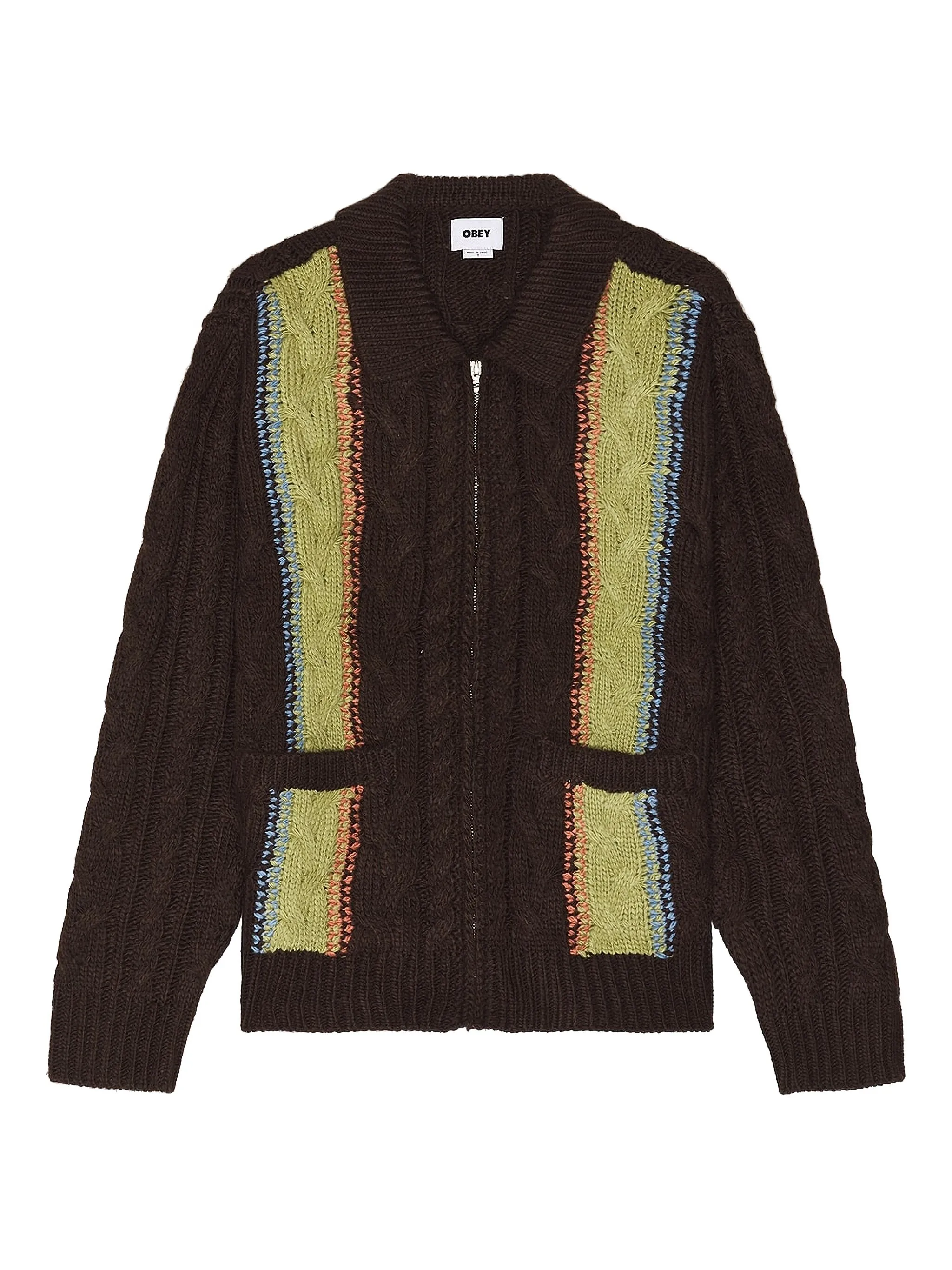 Кардиган фактурной вязки Obey, коричневый
Кардиган фактурной вязки Obey, коричневый