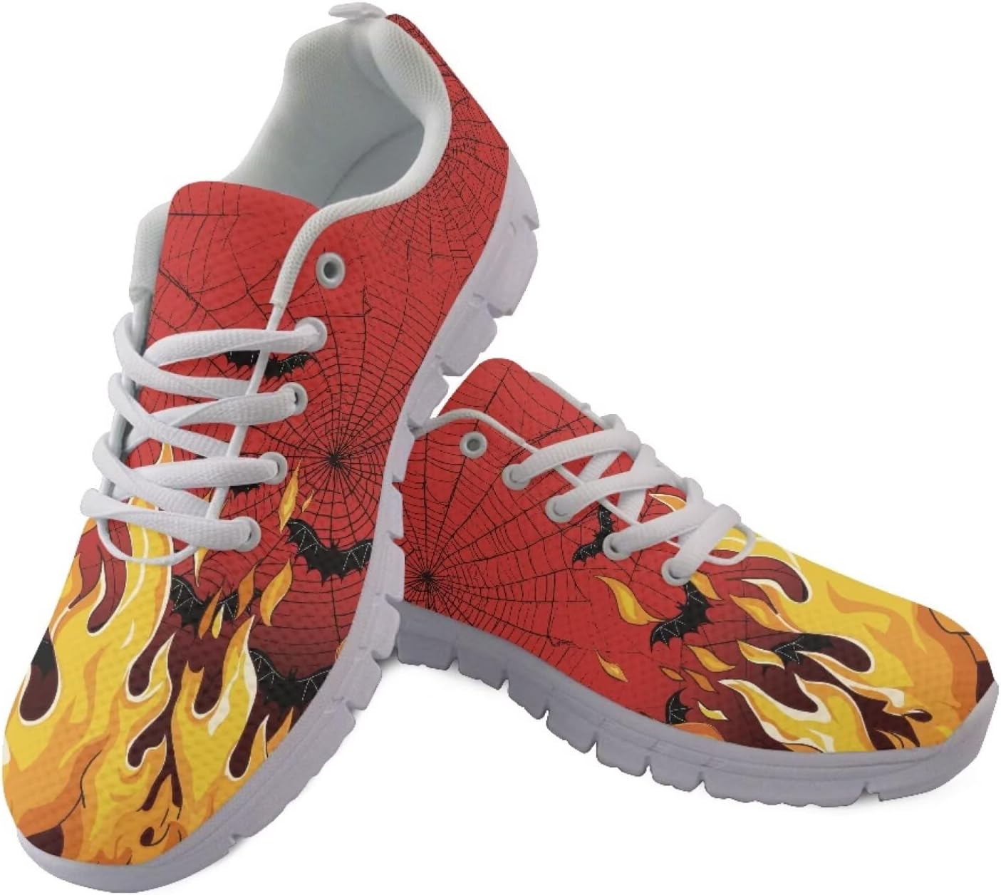 Кроссовки Forchrinse для женщин и мужчин, повседневные, с шнуровкой, для бега, дышащие, легкие теннисные обувь, Halloween Bat Fire Flame
Кроссовки Forchrinse для женщин и мужчин, повседневные, с шнуровкой, для бега, дышащие, легкие теннисные обувь, Halloween Bat Fire Flame