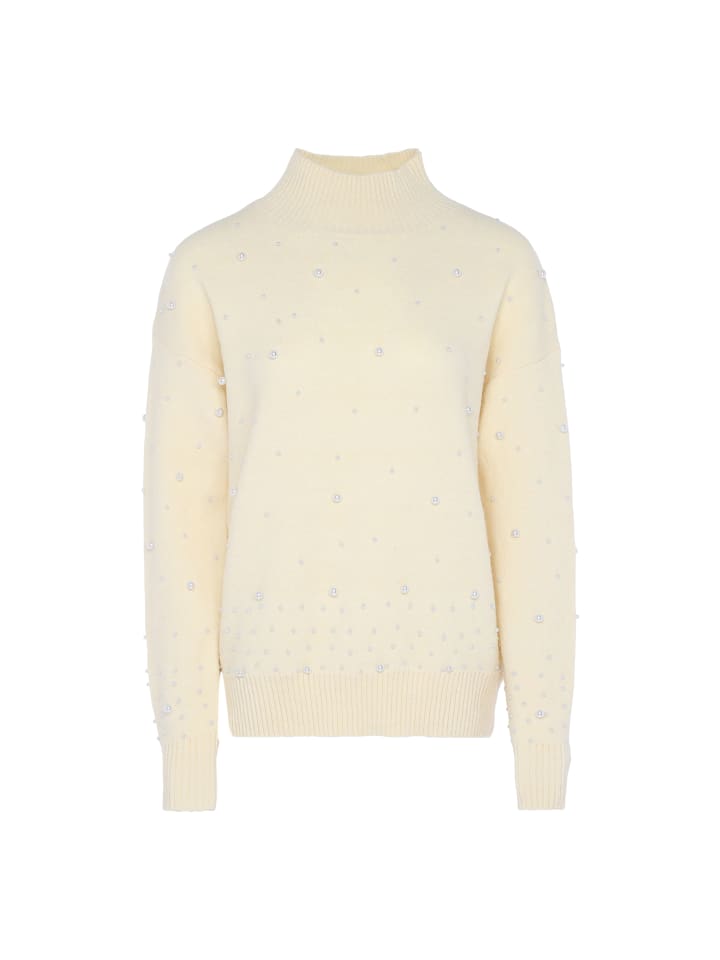 Женский свитер с жемчугом в кремово-белом цвете faina
Женский свитер с жемчугом в кремово-белом цвете faina