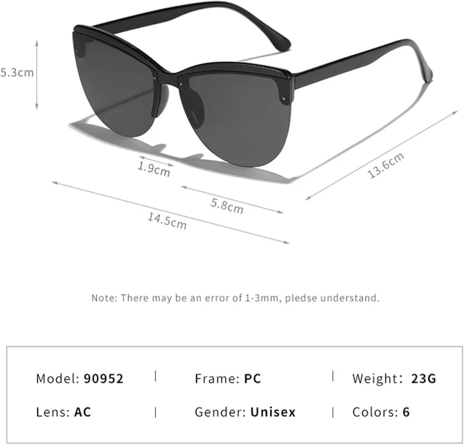 Винтажные солнцезащитные очки в полуободковой оправе «кошачий глаз» для женщин и мужчин в стиле панк, роскошные, розовые, хип-хоп TYUVIVO, Black Gray Pink
Винтажные солнцезащитные очки в полуободковой оправе «кошачий глаз» для женщин и мужчин в стиле панк, роскошные, розовые, хип-хоп TYUVIVO, Black Gray Pink