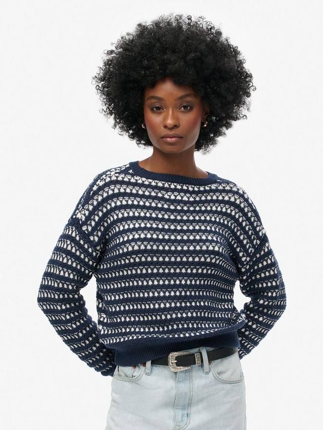 Полосатый укороченный вязаный свитер Superdry, Deep Navy
Полосатый укороченный вязаный свитер Superdry, Deep Navy