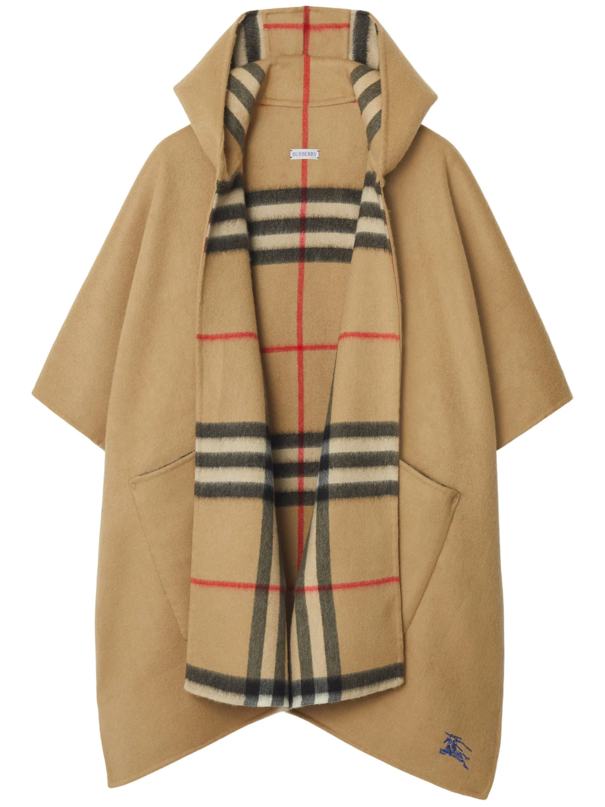 Кашемировый кейп с капюшоном и вышивкой EKD Burberry, бежевый
Кашемировый кейп с капюшоном и вышивкой EKD Burberry, бежевый
