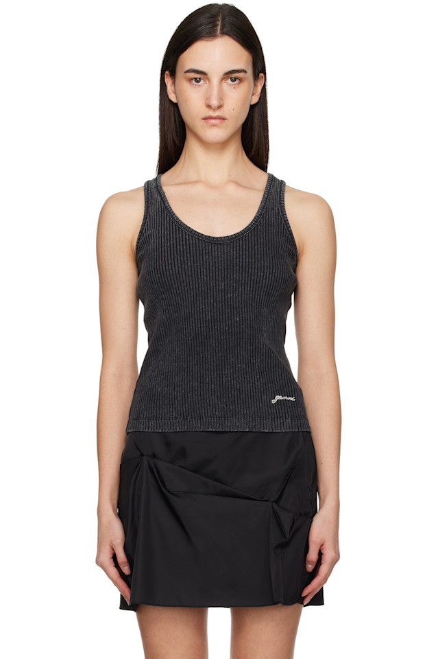 Майка Ganni, Black Washed
Майка Ganni, Black Washed