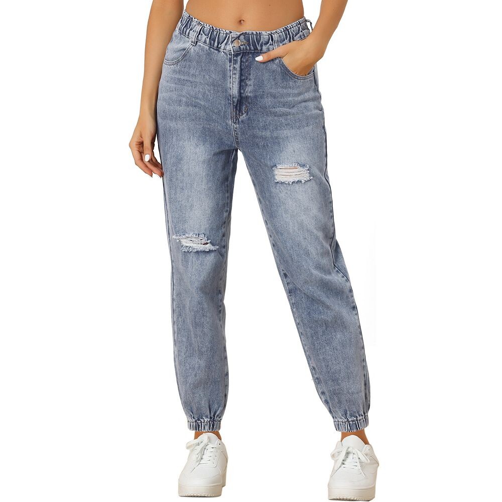 Рваные джинсы-джоггеры для женщин, повседневные джинсовые брюки-карго с эластичной резинкой на талии ALLEGRA K, цвет Grey Blue
Рваные джинсы-джоггеры для женщин, повседневные джинсовые брюки-карго с эластичной резинкой на талии ALLEGRA K, цвет Grey Blue