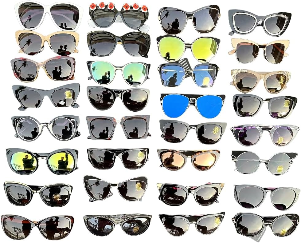 36 пар солнцезащитных очков «кошачий глаз», ультралегкие, разнообразные по цвету, модные солнцезащитные очки для вечеринок, новые образы на каждый день, цельнометаллические петли, M.Cat-PC-36 Generic, Multicolor
36 пар солнцезащитных очков «кошачий глаз», ультралегкие, разнообразные по цвету, модные солнцезащитные очки для вечеринок, новые образы на каждый день, цельнометаллические петли, M.Cat-PC-36 Generic, Multicolor