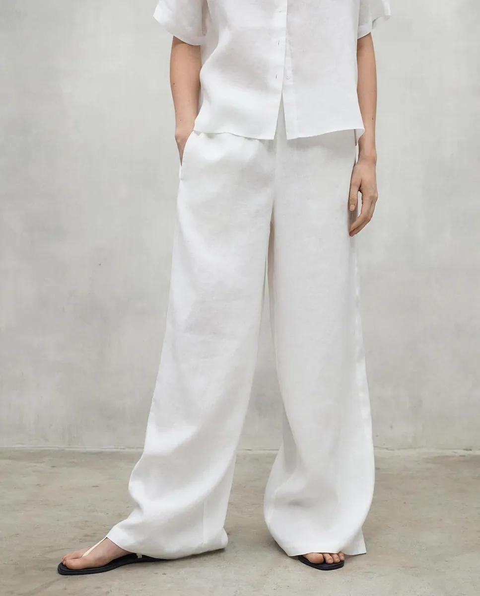 Женские прямые брюки с эластичным поясом и боковыми карманами Ecoalf, белый
Женские прямые брюки с эластичным поясом и боковыми карманами Ecoalf, белый