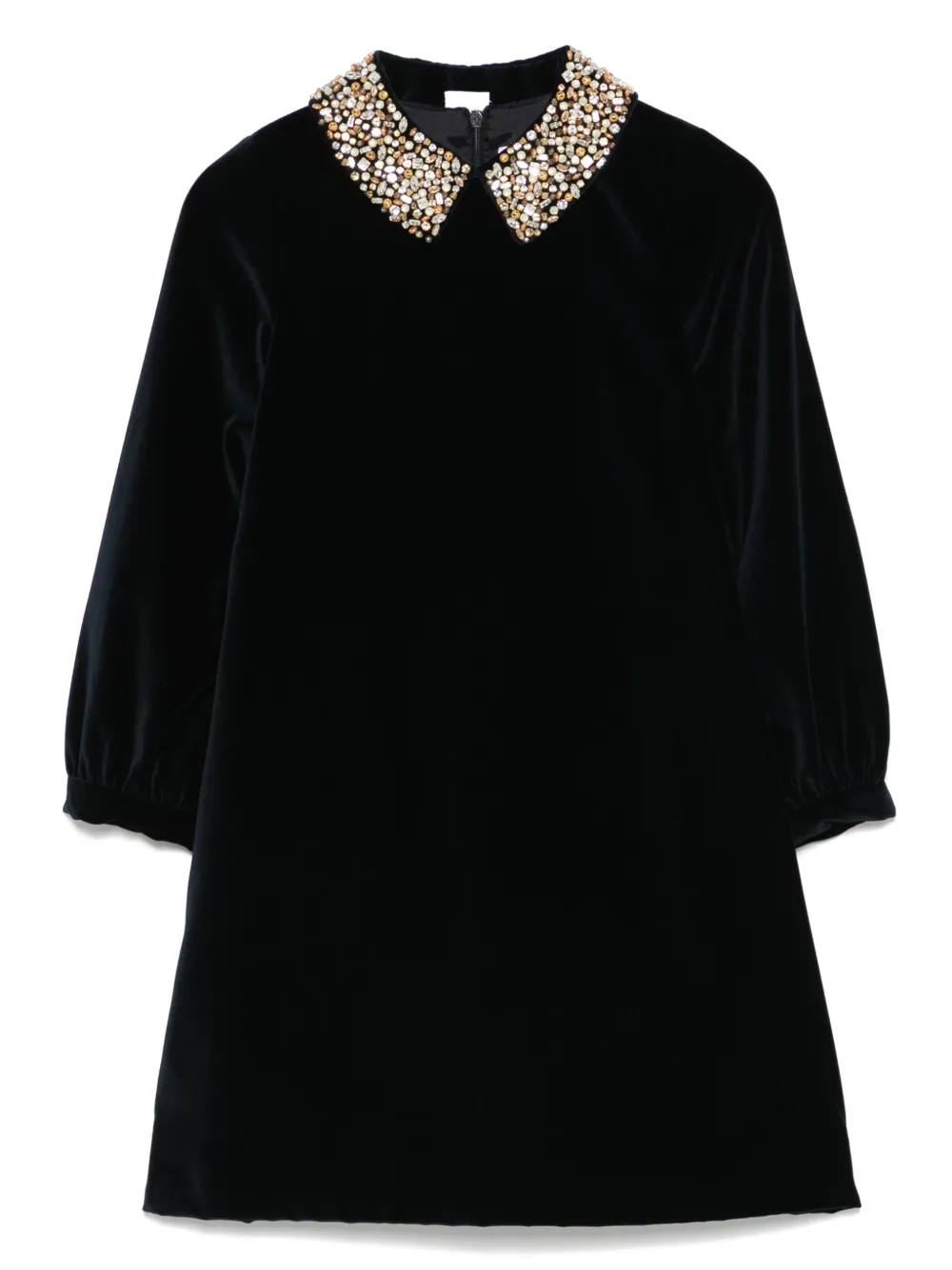 Бархатное платье со съемным воротником Il Gufo, синий
Бархатное платье со съемным воротником Il Gufo, синий