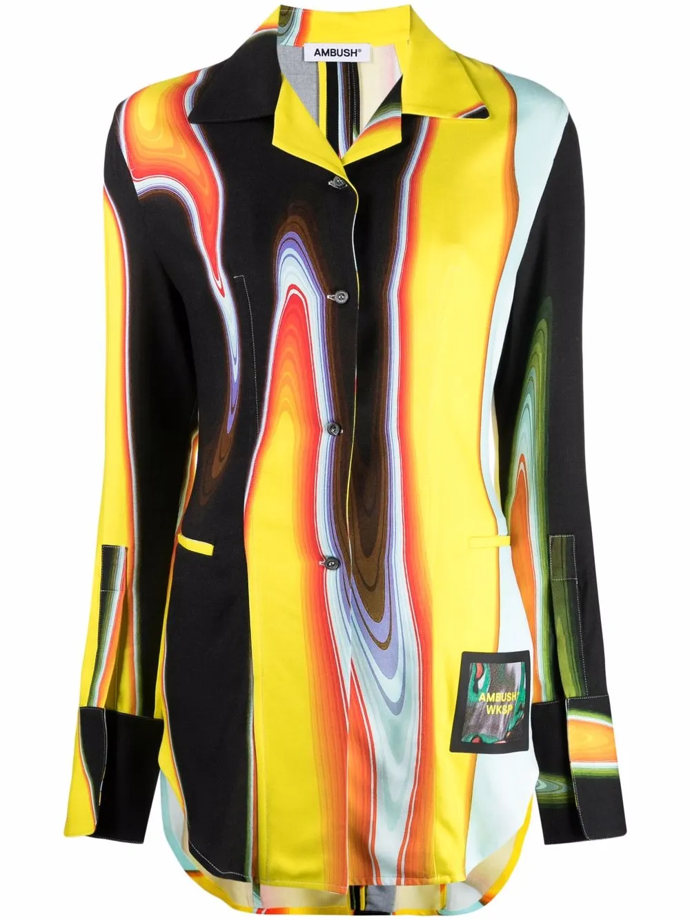 Рубашка асимметричного кроя с нашивкой-логотипом AMBUSH, желтый
Рубашка асимметричного кроя с нашивкой-логотипом AMBUSH, желтый