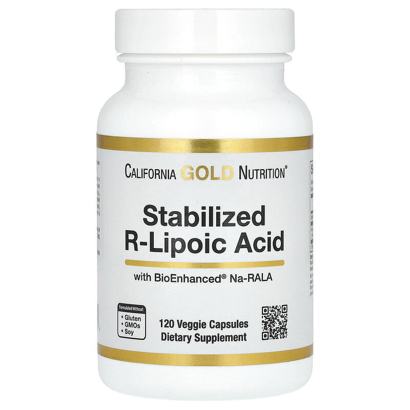 California Gold Nutrition, стабилизированная R-липоевая кислота с Na-RALA Bio-Enhanced и биотином, 120 растительных капсул
California Gold Nutrition, стабилизированная R-липоевая кислота с Na-RALA Bio-Enhanced и биотином, 120 растительных капсул