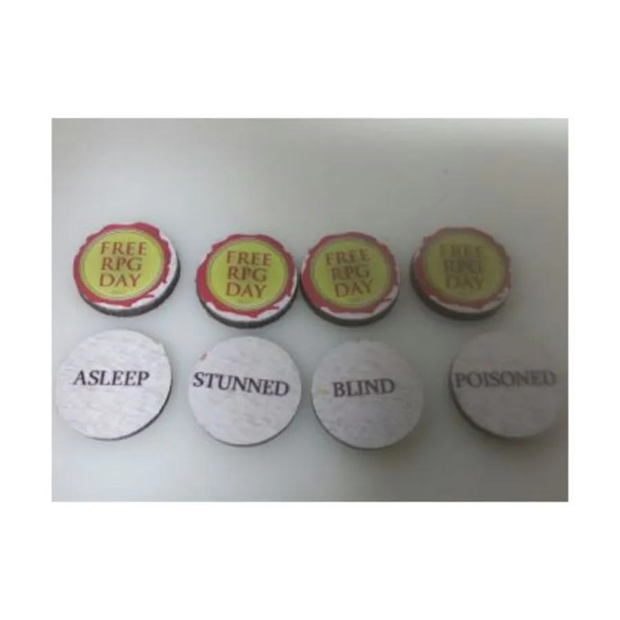 Образцы жетонов ролевой игры Free RPG Day 2017
Образцы жетонов ролевой игры Free RPG Day 2017