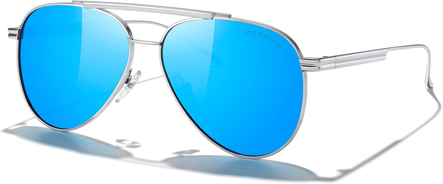 Классические поляризованные солнцезащитные очки-авиаторы MERRY для женщин и мужчин, ретро-очки для вождения, защита от УФ-излучения UV400, металлизированные солнцезащитные очки MERRY'S, Silver Frame/Blue Mirror Lens
Классические поляризованные солнцезащитные очки-авиаторы MERRY для женщин и мужчин, ретро-очки для вождения, защита от УФ-излучения UV400, металлизированные солнцезащитные очки MERRY'S, Silver Frame/Blue Mirror Lens