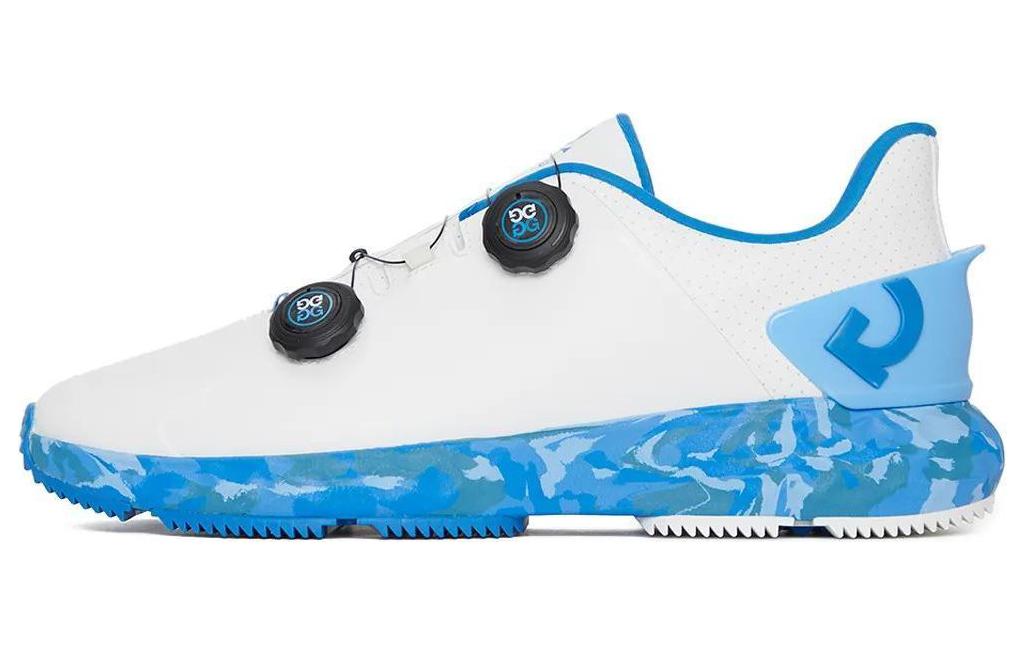 Мужские низкие кожаные кеды для гольфа GFORE бело-голубые
Мужские низкие кожаные кеды для гольфа GFORE бело-голубые