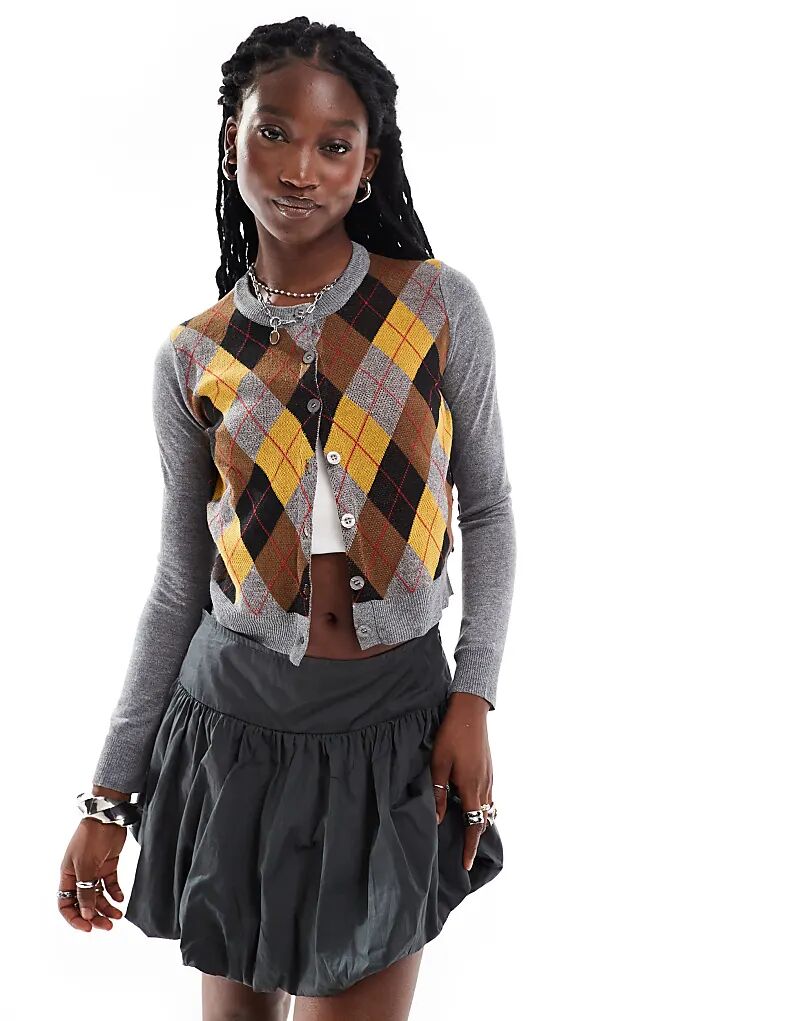 Серый меланжевый кардиган с рисунком арлекин спереди Daisy Street
Серый меланжевый кардиган с рисунком арлекин спереди Daisy Street