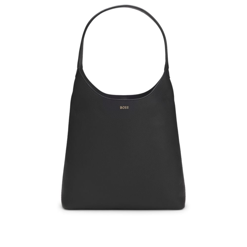 Кожаная сумка-хобо с логотипом BOSS, черный
Кожаная сумка-хобо с логотипом BOSS, черный