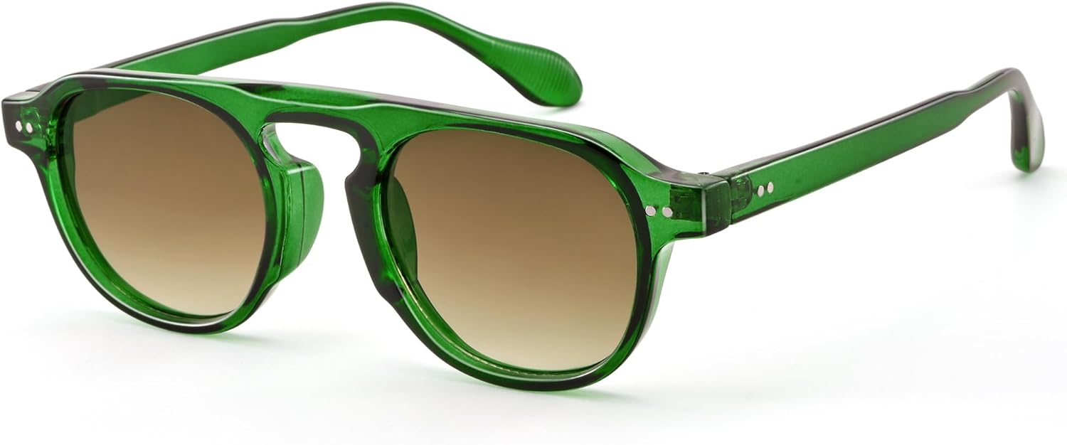 Солнцезащитные очки AZorb Retro Small Round для женщин и мужчин, винтажные классические солнцезащитные очки с плоской верхней частью и круглой формой, защита от УФ-излучения UV400, Transparent Green/Gradient Brown
Солнцезащитные очки AZorb Retro Small Round для женщин и мужчин, винтажные классические солнцезащитные очки с плоской верхней частью и круглой формой, защита от УФ-излучения UV400, Transparent Green/Gradient Brown