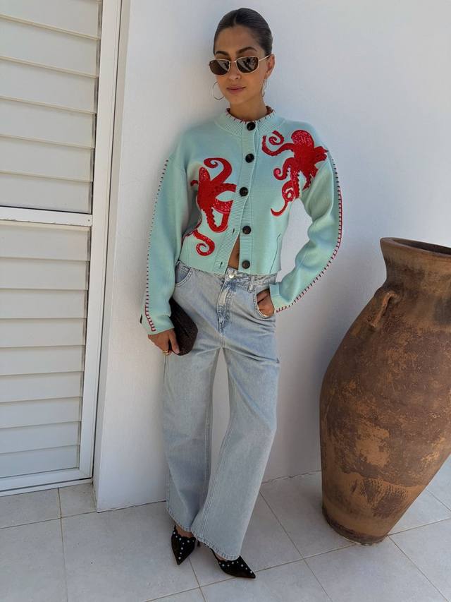 Кардиган с отделкой «осьминог» в технике бланкет-стежок Never Fully Dressed, Blue
Кардиган с отделкой «осьминог» в технике бланкет-стежок Never Fully Dressed, Blue