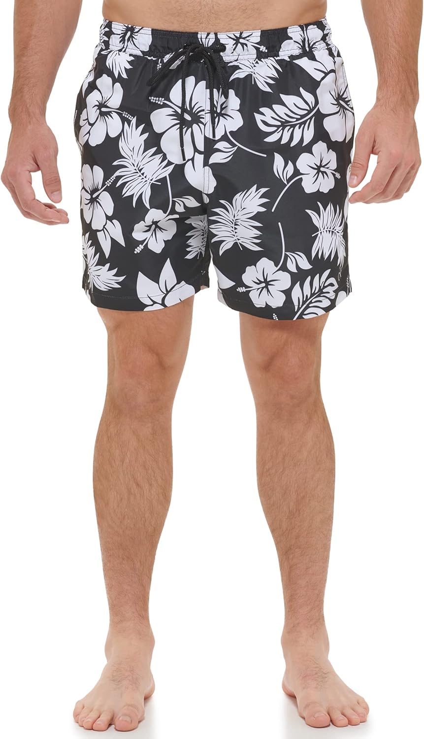 Мужские стандартные плавки-шорты Calvin Klein с защитой от ультрафиолета, быстросохнущие, с завязками и узором, Black Aloha
Мужские стандартные плавки-шорты Calvin Klein с защитой от ультрафиолета, быстросохнущие, с завязками и узором, Black Aloha