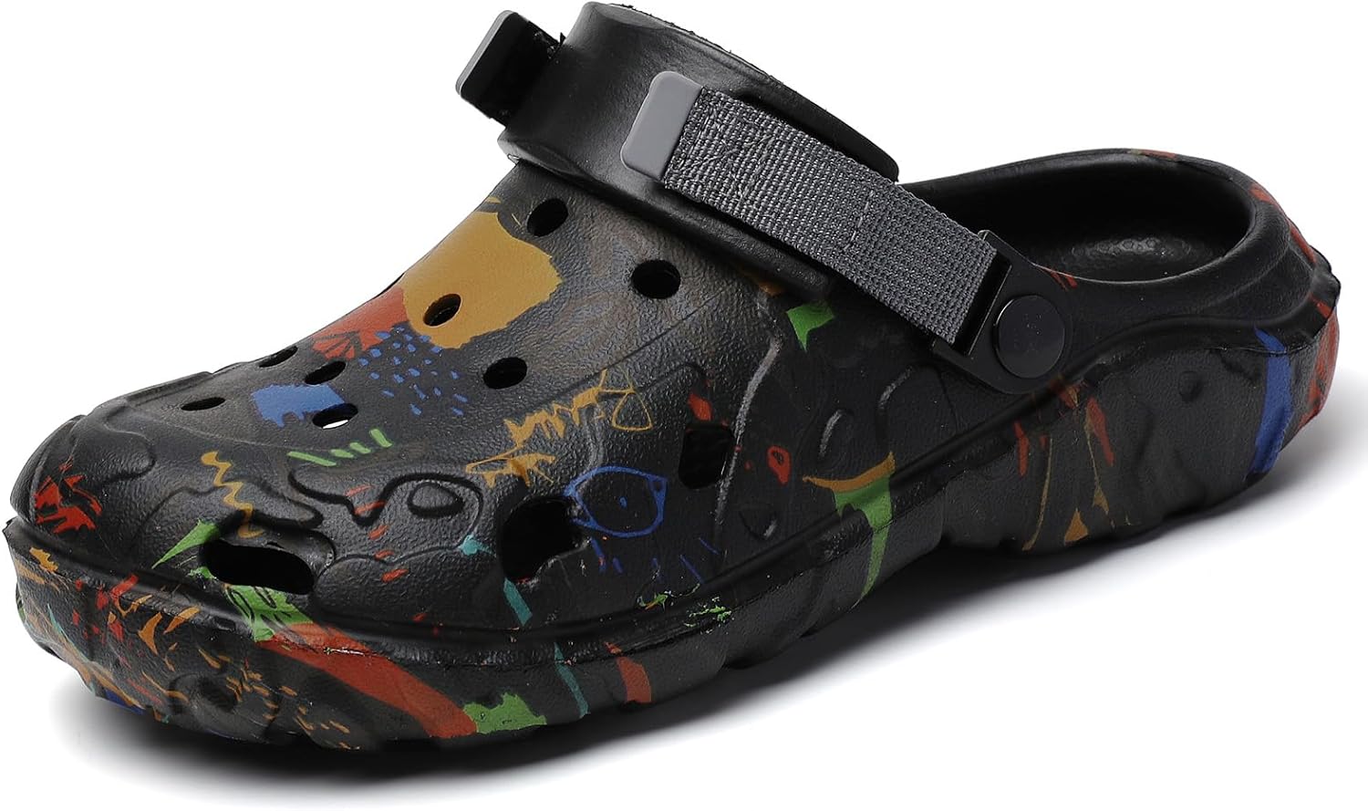 Сабо с граффити для мужчин и женщин: спортивные тапочки - водонепроницаемые пляжные сандалии - модные домашние тапочки с нескользящей резиновой подошвой Xjitiger, черный
Сабо с граффити для мужчин и женщин: спортивные тапочки - водонепроницаемые пляжные сандалии - модные домашние тапочки с нескользящей резиновой подошвой Xjitiger, черный