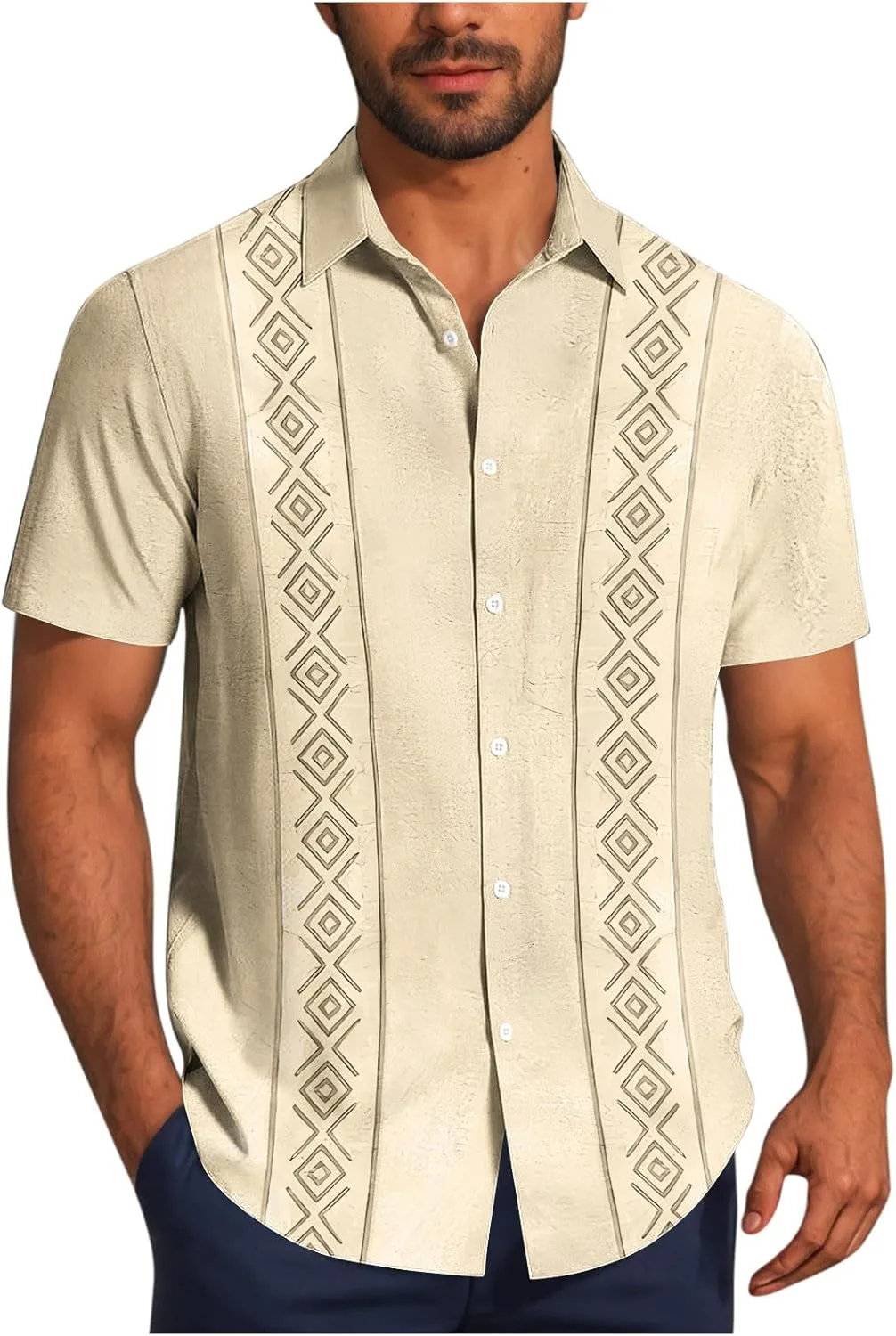 Мужская футболка с коротким рукавом и высоким воротником в цветочном принте
Мужская футболка с коротким рукавом и высоким воротником в цветочном принте