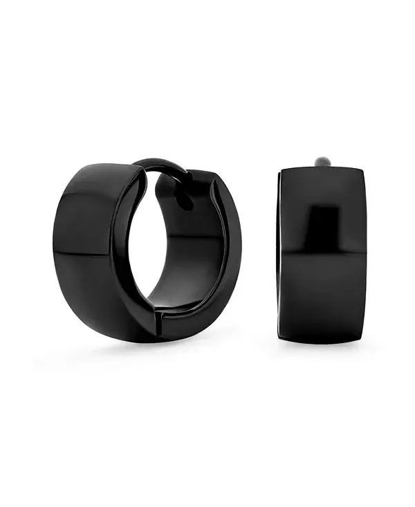 Простые базовые полированные круглые серьги-кольца Huggie Hoop из нержавеющей стали Bling Jewelry, black
Простые базовые полированные круглые серьги-кольца Huggie Hoop из нержавеющей стали Bling Jewelry, black