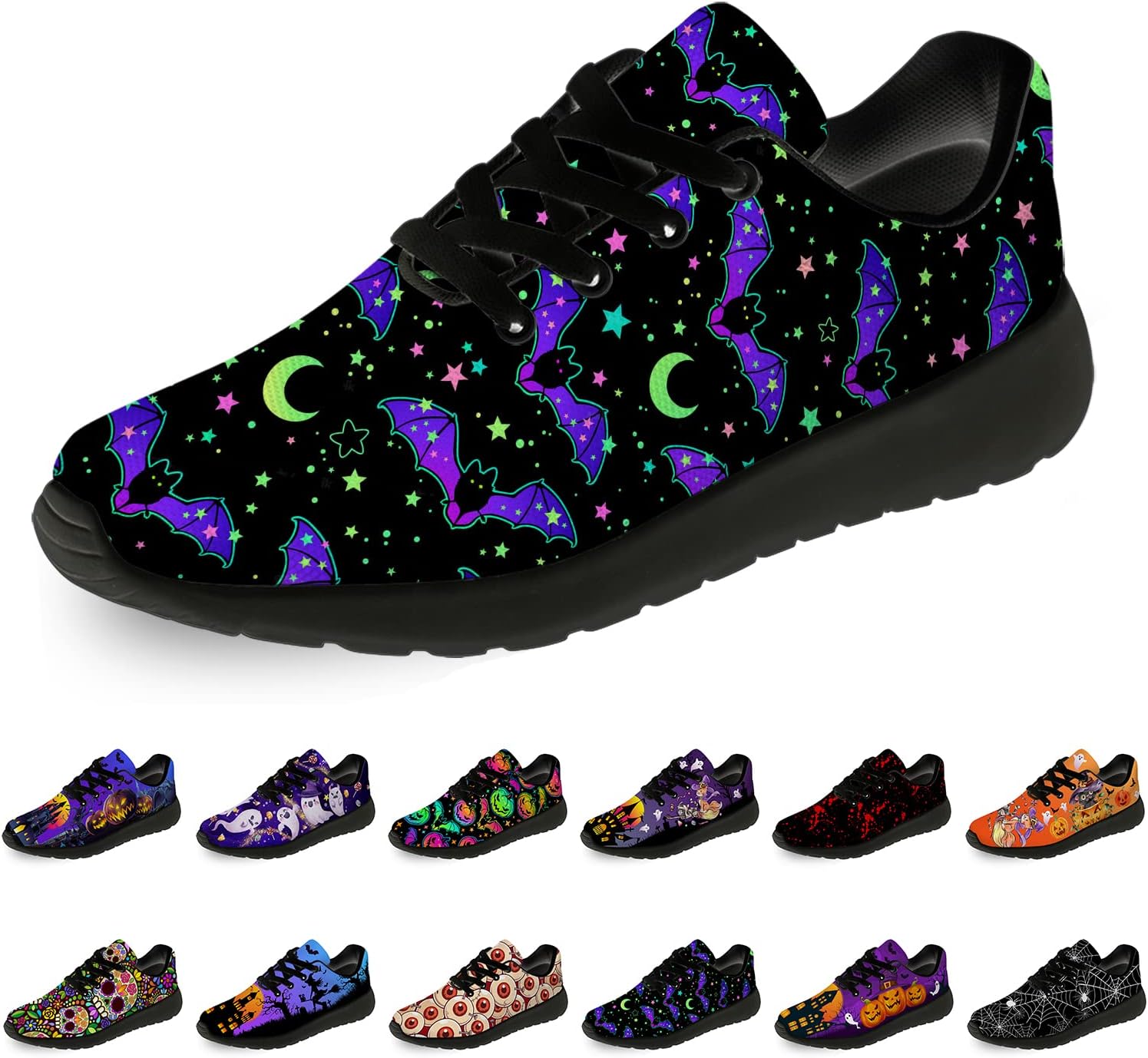 Кроссовки на Хэллоуин для женщин и мужчин, беговые, для прогулок и тенниса, с изображением тыквы, призрака и летучей мыши, подарки для мальчиков и девочек Horethy, пурпурный
Кроссовки на Хэллоуин для женщин и мужчин, беговые, для прогулок и тенниса, с изображением тыквы, призрака и летучей мыши, подарки для мальчиков и девочек Horethy, пурпурный