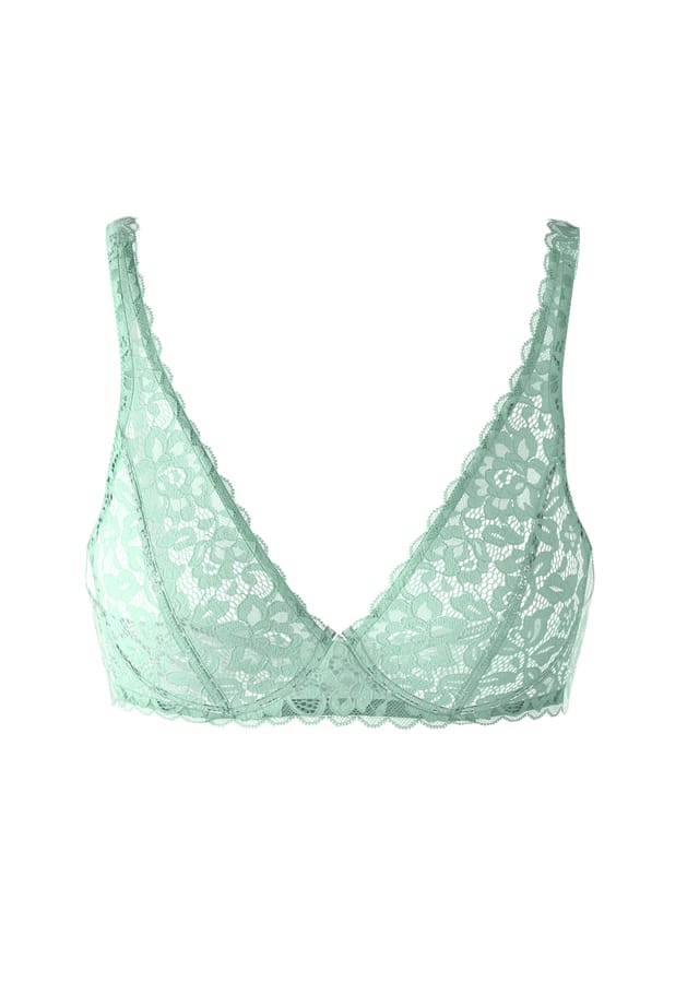 Кружевной бюстгальтер без косточек натуральное комфортное кружево Calida, зеленый
Кружевной бюстгальтер без косточек натуральное комфортное кружево Calida, зеленый