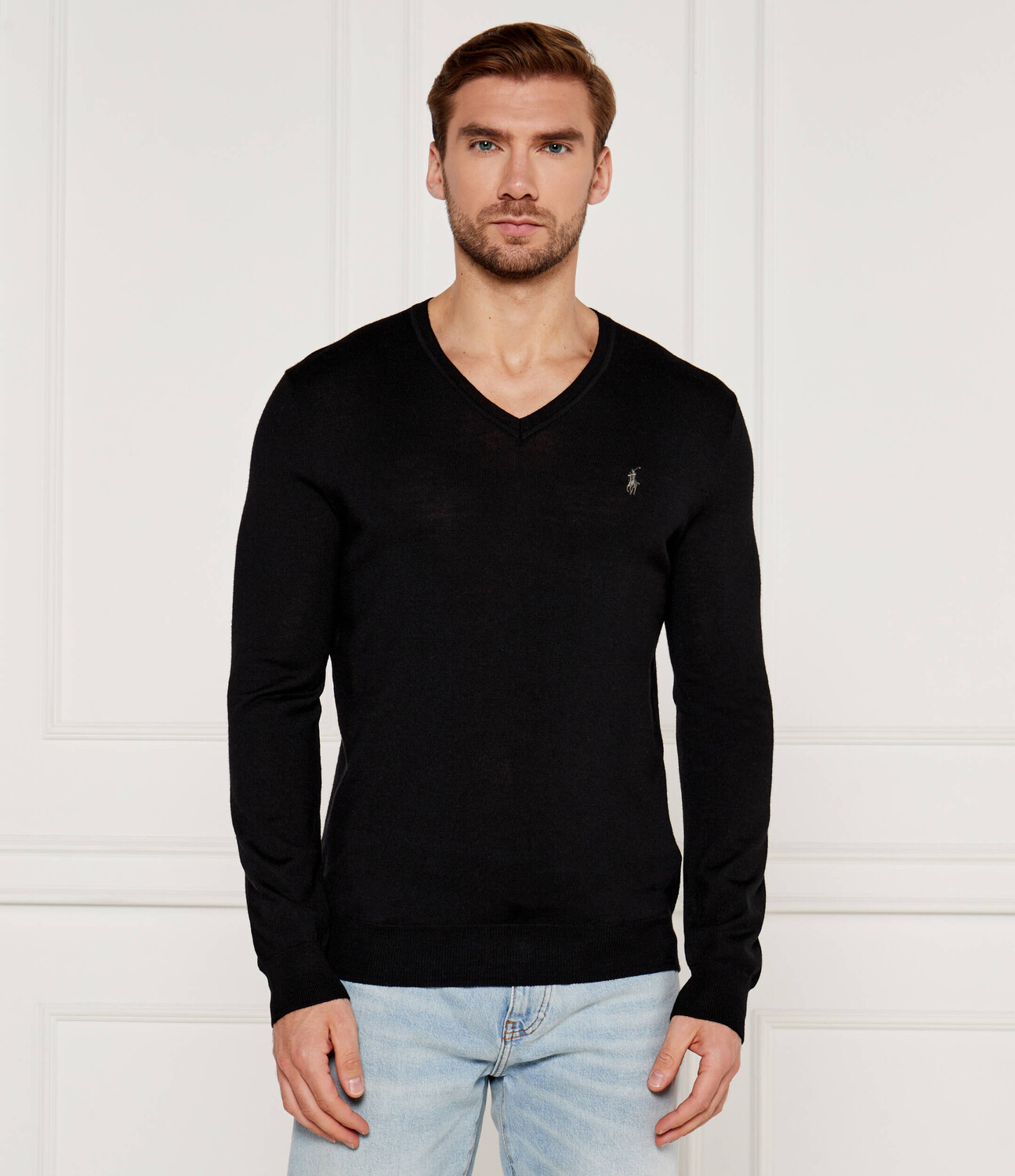 Свитер из шерсти POLO RALPH LAUREN Slim Fit, черный 
Свитер из шерсти POLO RALPH LAUREN Slim Fit, черный