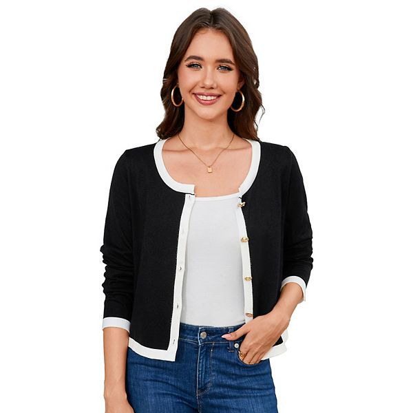 Женский укороченный кардиган с цветными блоками и застежкой на пуговицы Kojooin, Black
Женский укороченный кардиган с цветными блоками и застежкой на пуговицы Kojooin, Black