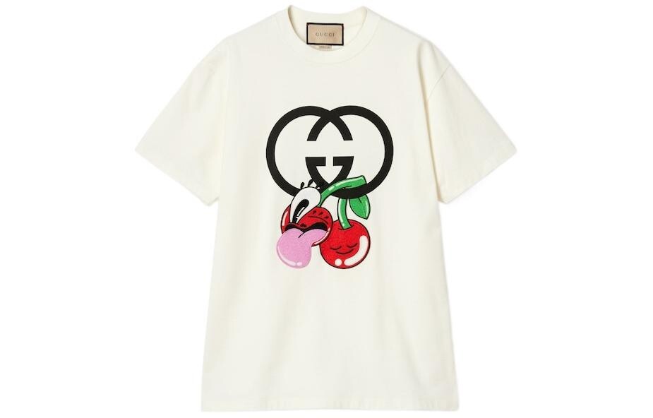 Футболка женская Gucci с принтом, белый 
Футболка женская Gucci с принтом, белый