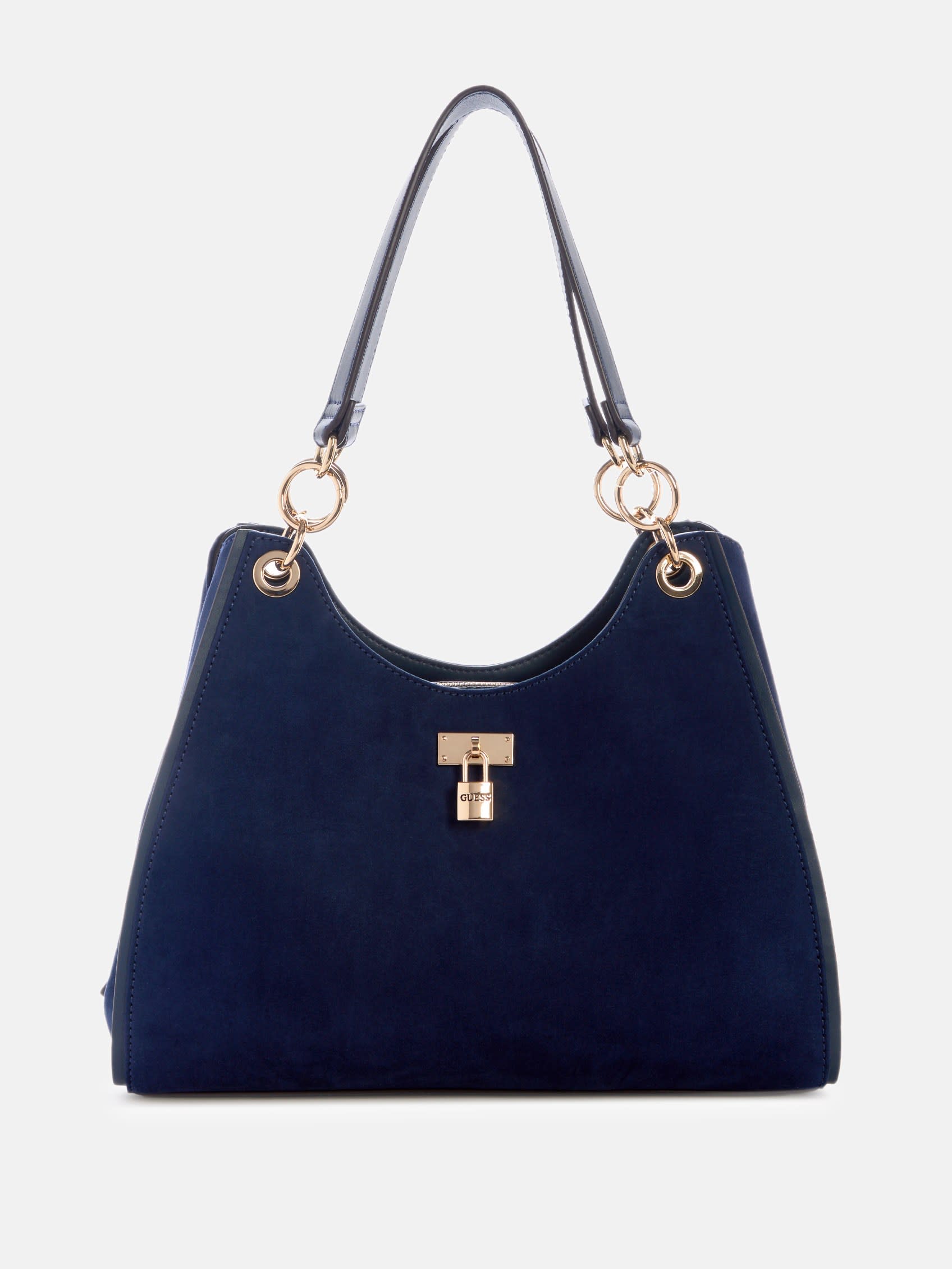 Калин искусственная замковая сумка-мессенджер Guess Factory, индиго 
Калин искусственная замковая сумка-мессенджер Guess Factory, индиго