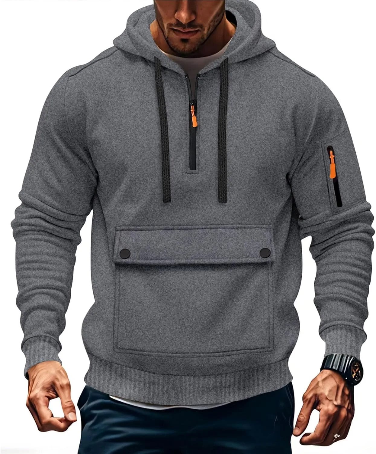 Мужской худи с капюшоном Quarter Zip, тактический, оверсайз, с карманами Floleo
Мужской худи с капюшоном Quarter Zip, тактический, оверсайз, с карманами Floleo