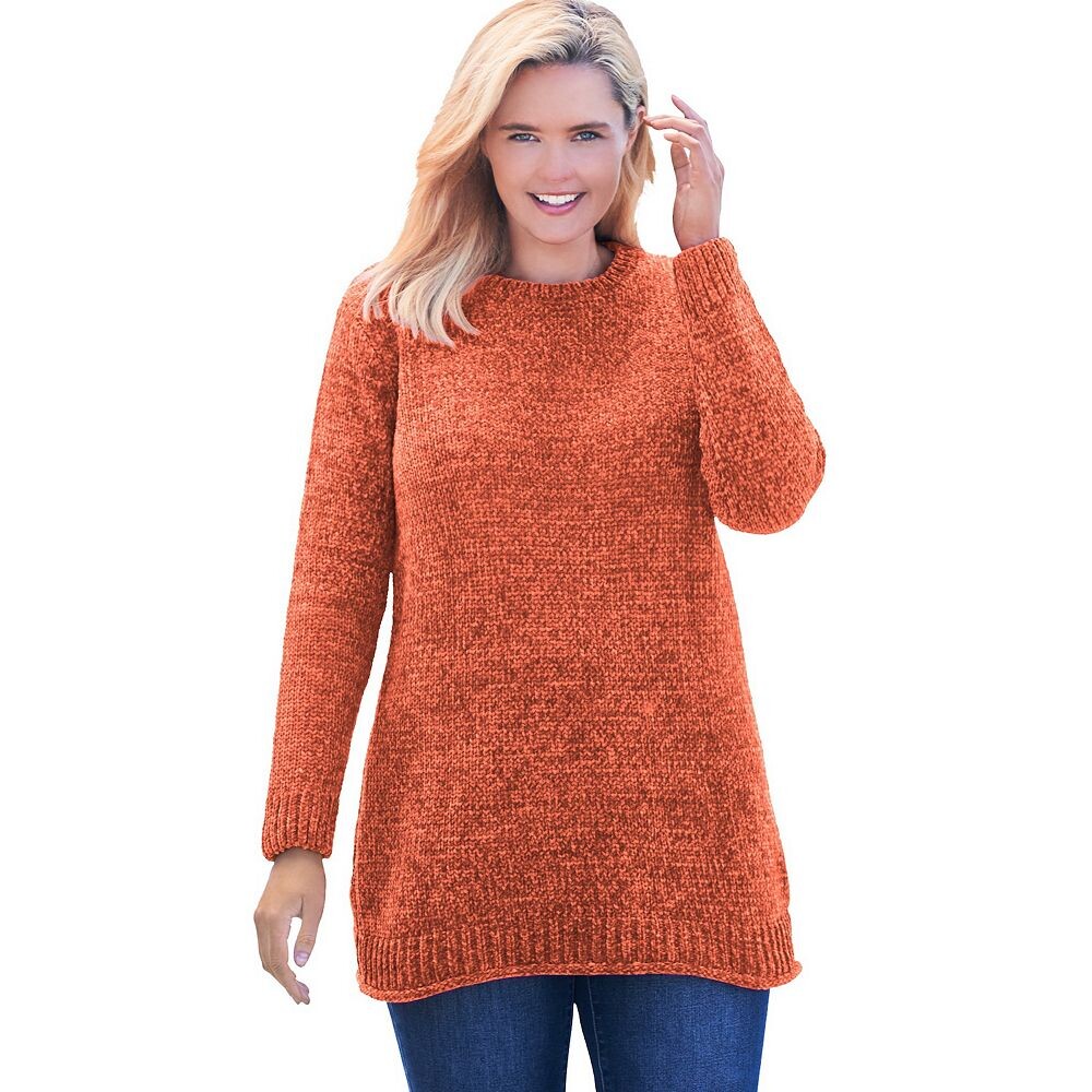 Женщина в женском синельном свитере больших размеров с круглым вырезом Woman Within, цвет Pumpkin
Женщина в женском синельном свитере больших размеров с круглым вырезом Woman Within, цвет Pumpkin