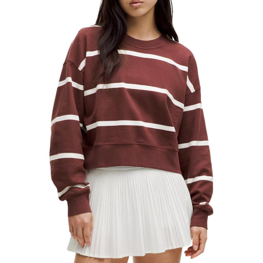 Свободный укороченный свитшот женский Lululemon, красно-белый
Свободный укороченный свитшот женский Lululemon, красно-белый