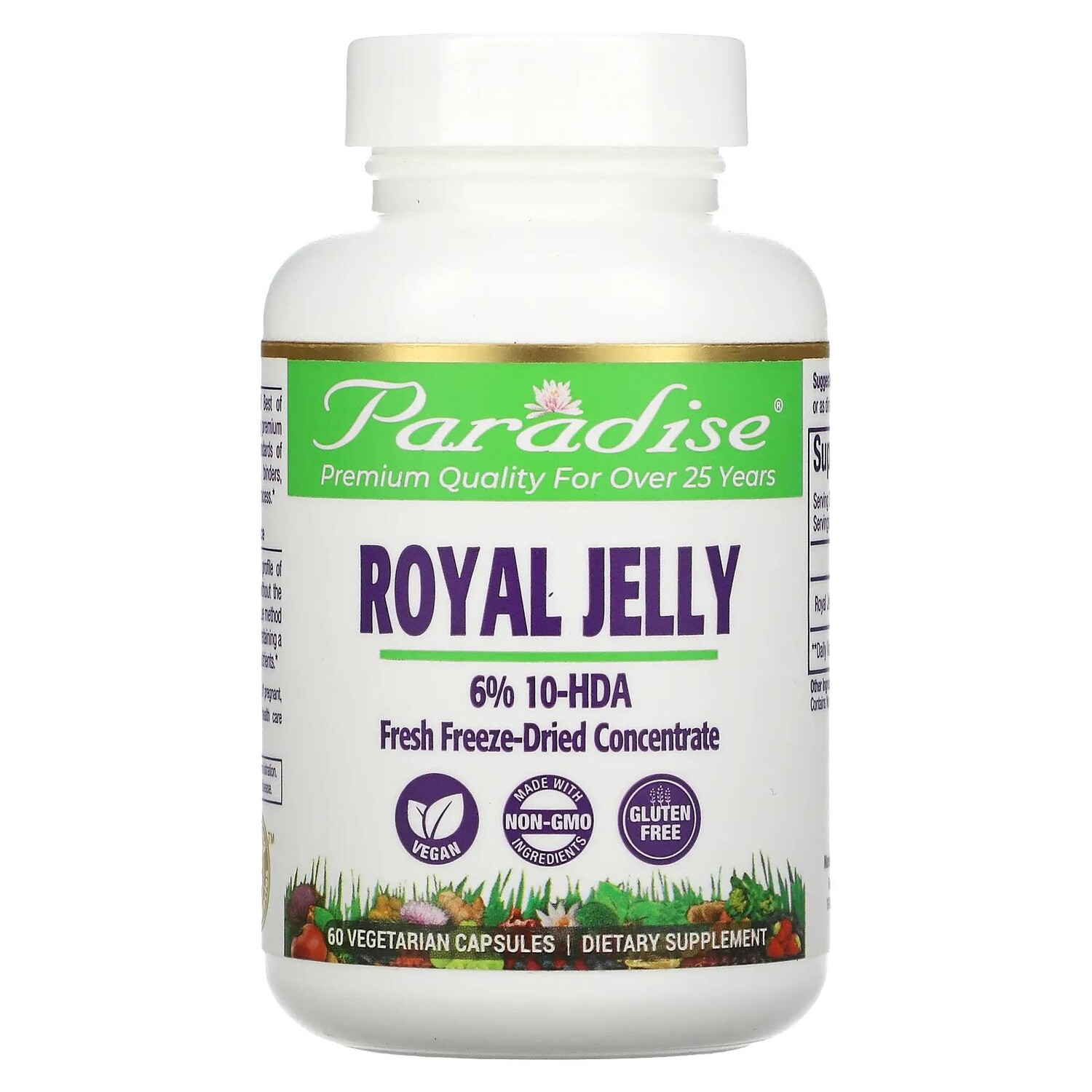 Paradise Herbs Golden Emperor Royal Jelly 60 Vegetarian Capsules
Paradise Herbs Golden Emperor Royal Jelly 60 Vegetarian Capsules