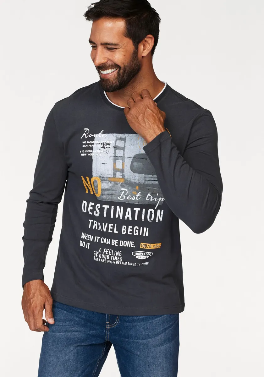 Рубашка Man's World с длинными рукавами и разноцветным принтом, синий 
Рубашка Man's World с длинными рукавами и разноцветным принтом, синий