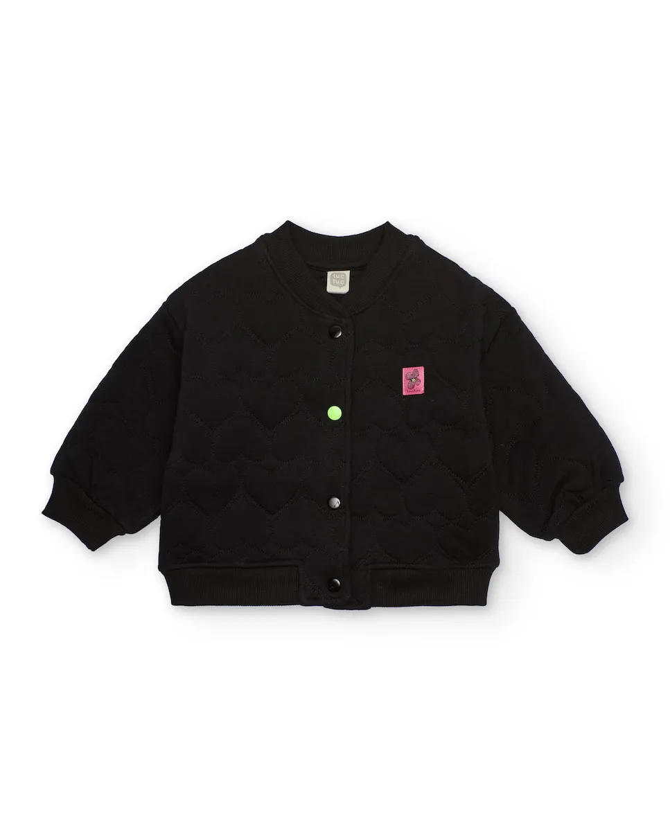 Детская бомбер-куртка черного цвета с текстурой в виде сердечек Tuc tuc
Детская бомбер-куртка черного цвета с текстурой в виде сердечек Tuc tuc