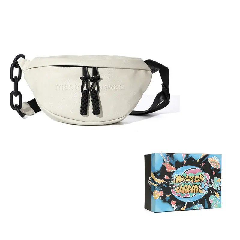 MASTER CANVAS Кожаный поясной рюкзак унисекс черный, Ecru
MASTER CANVAS Кожаный поясной рюкзак унисекс черный, Ecru