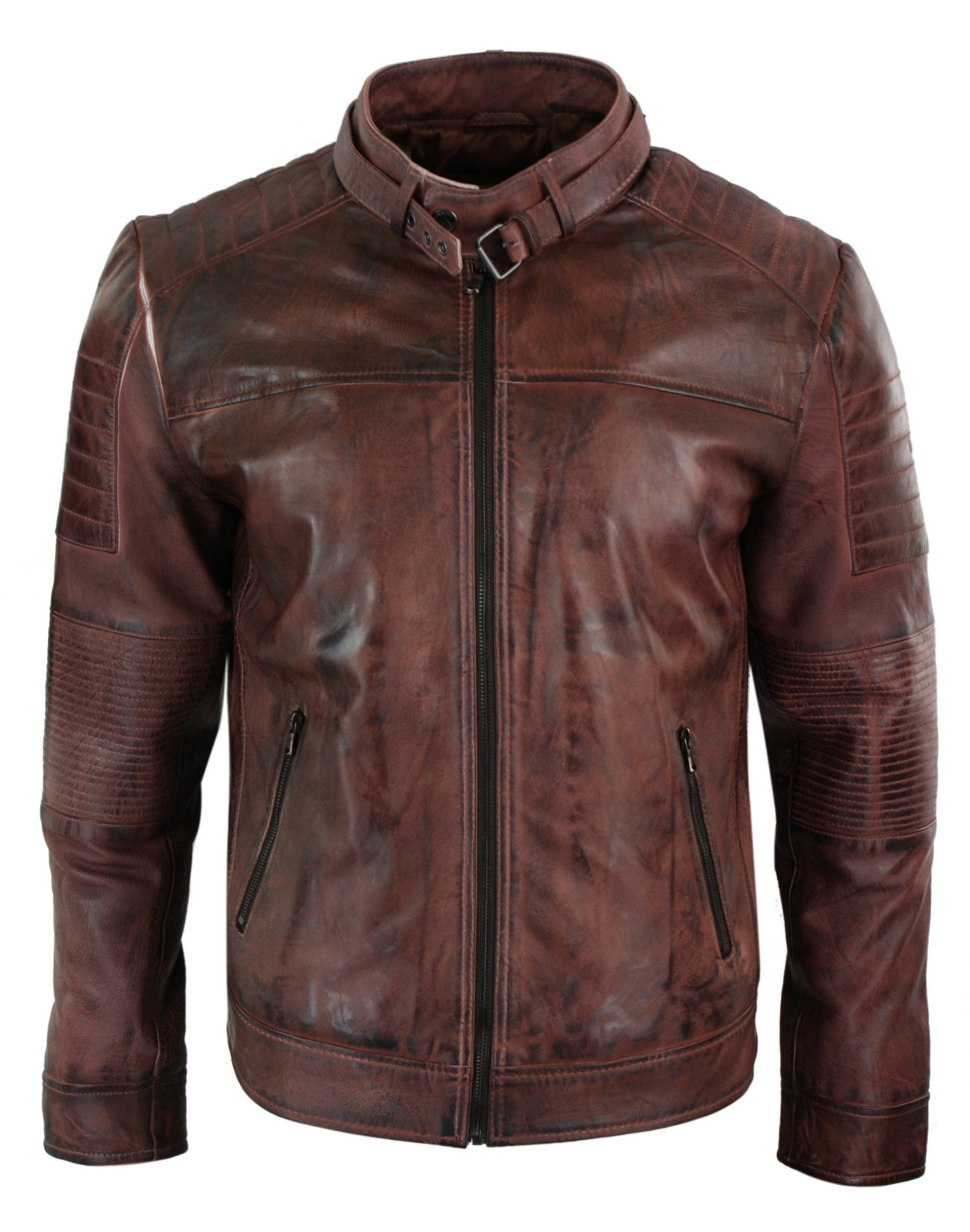 Куртка байкера-гонщика с перекрестной молнией TruClothing, коричневый
Куртка байкера-гонщика с перекрестной молнией TruClothing, коричневый