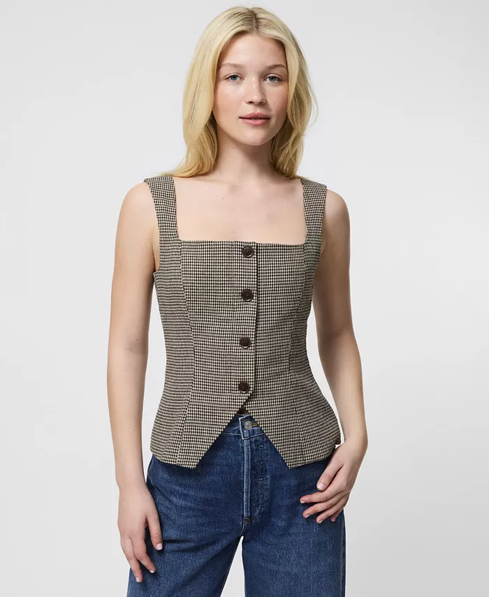 Женский топ с узором «гусиная лапка» и квадратным вырезом French Connection, коричневый
Женский топ с узором «гусиная лапка» и квадратным вырезом French Connection, коричневый