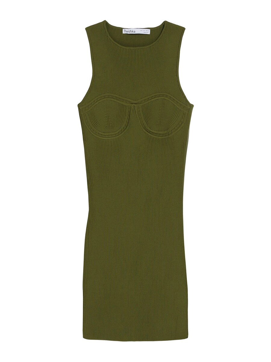 Вязаное платье Bershka, хаки
Вязаное платье Bershka, хаки
