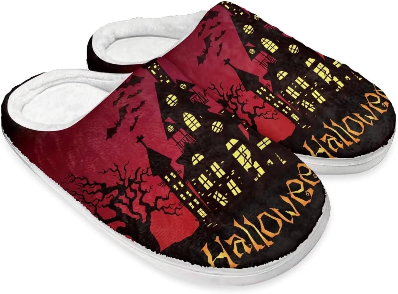 Хлопковые тапочки на Хэллоуин и Рождество для женщин и мужчин, мягкие, теплые, нескользящие, домашние тапочки, дорожные тапочки Buxolandt, Halloween Castle Print
Хлопковые тапочки на Хэллоуин и Рождество для женщин и мужчин, мягкие, теплые, нескользящие, домашние тапочки, дорожные тапочки Buxolandt, Halloween Castle Print