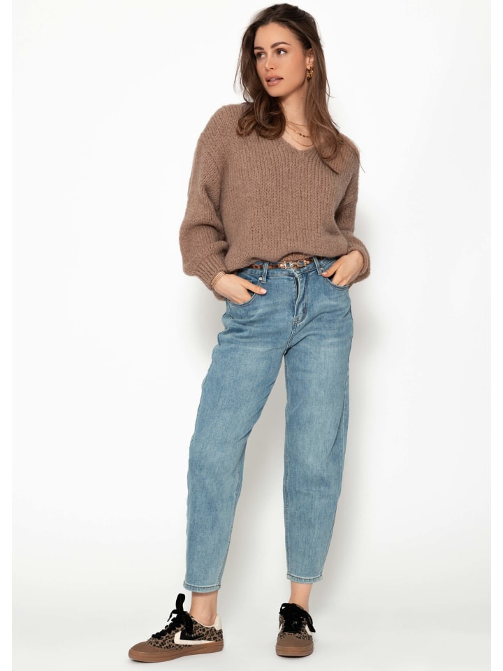 SASSYCLASSY Свободный свитер с V-образным вырезом светло-коричневого цвета
SASSYCLASSY Свободный свитер с V-образным вырезом светло-коричневого цвета