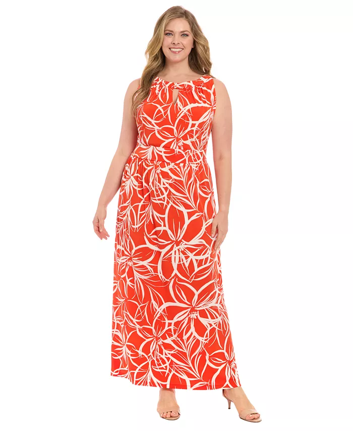 Платье макси размера плюс с цветочным принтом и халтер-нек London Times, красный
Платье макси размера плюс с цветочным принтом и халтер-нек London Times, красный